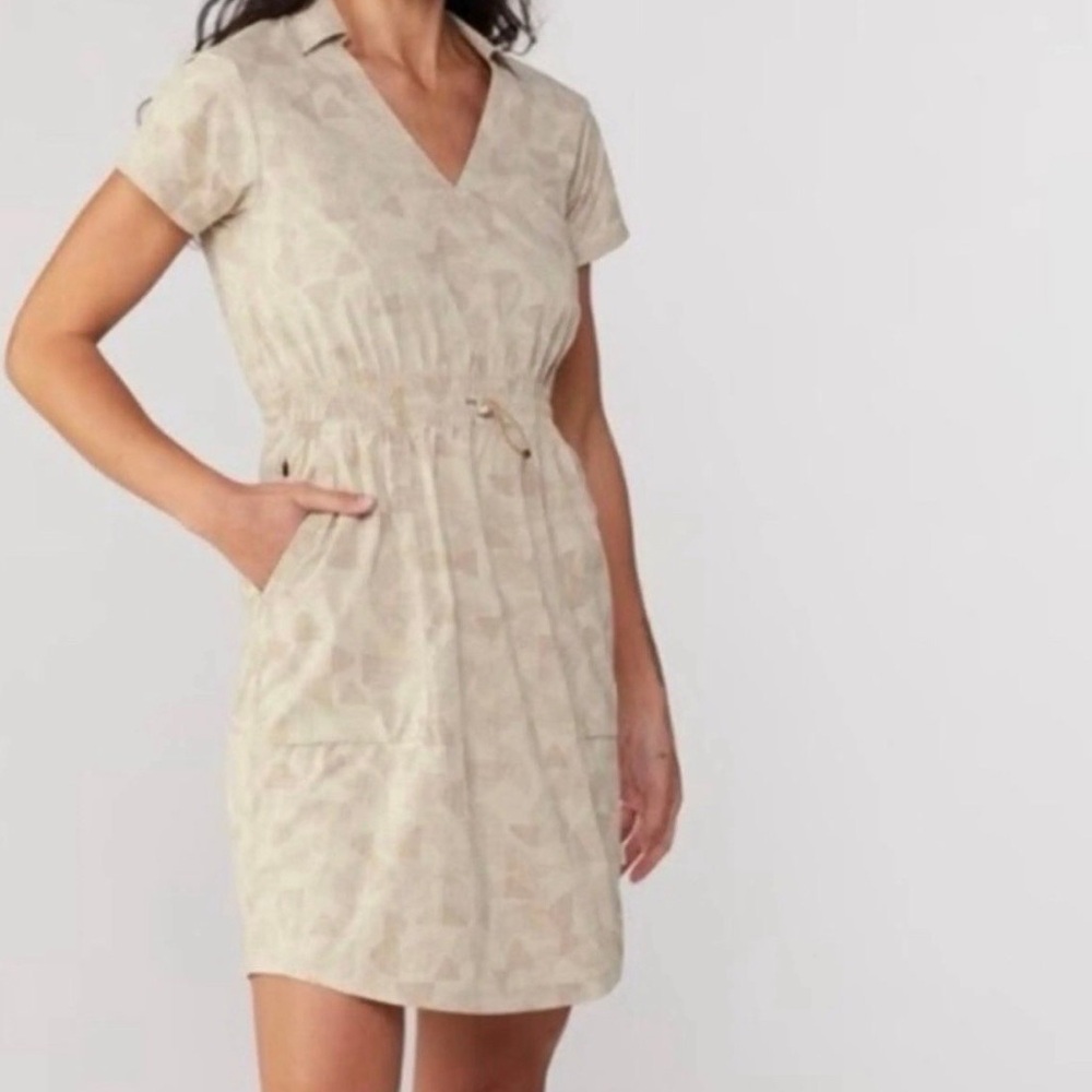 REI Trailmade Utility Dress Hiking Short Sleeve Outdoors Beige Nylon Womens XL